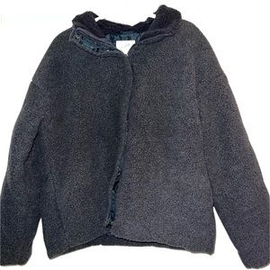 NEW Universal Thread Sherpa Coat Dark Grey Womens Large